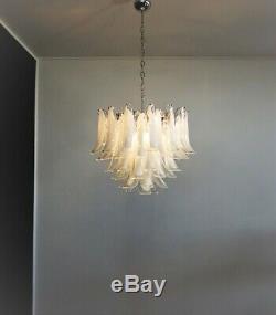 Italian vintage Murano chandelier Mazzega 53 lattimo glass