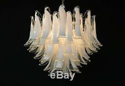 Italian vintage Murano chandelier Mazzega 53 lattimo glass