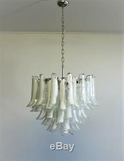 Italian vintage Murano chandelier Mazzega 53 lattimo glass