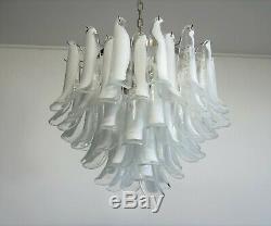 Italian vintage Murano chandelier Mazzega 53 lattimo glass