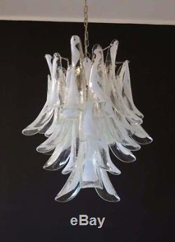 Italian vintage Murano chandelier in the manner of Mazzega 30 glass petals