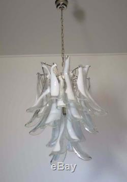 Italian vintage Murano chandelier in the manner of Mazzega 30 glass petals