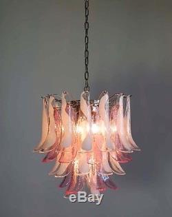 Italian vintage Murano chandelier in the manner of Mazzega 41 glass petals