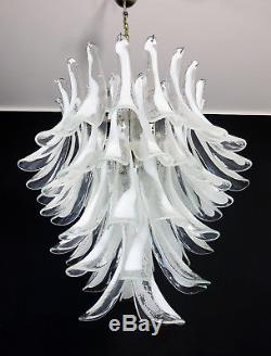 Italian vintage Murano chandelier in the manner of Mazzega 52 big glass petals