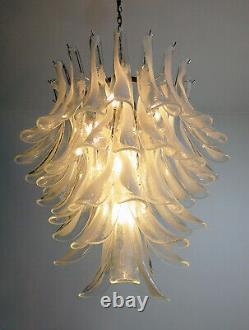 Italian vintage Murano chandelier in the manner of Mazzega 52 big glass petals