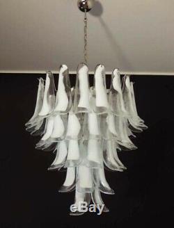 Italian vintage Murano chandelier in the manner of Mazzega 52 glass petals