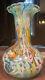LARGE AVEM Vintage Murano Glass Tutti Frutti Vase in Green 10 Showstopper