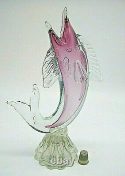 LARGE Vintage Murano Salviati sommerso glass fish marlin sculpture 10 STUNNING