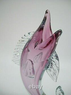 LARGE Vintage Murano Salviati sommerso glass fish marlin sculpture 10 STUNNING