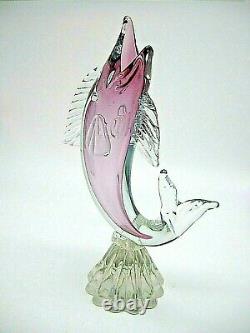 LARGE Vintage Murano Salviati sommerso glass fish marlin sculpture 10 STUNNING