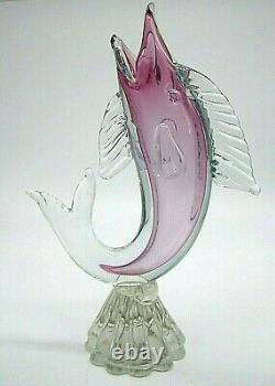 LARGE Vintage Murano Salviati sommerso glass fish marlin sculpture 10 STUNNING