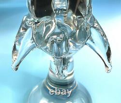 LARGE vintage Murano Italian Clear glass shark sculpture statue 13.5 Tall