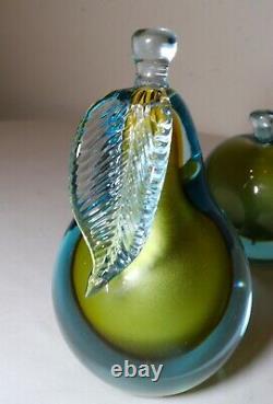 LARGE vintage Salviati Murano hand blown art glass fruit bookends paperweights