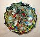 LARGE vintage hand blown Murano art glass cigarette cigar ashtray Italy rainbow