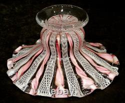 LATTICINO Vintage MURANO Art Glass RUFFLE VASE / Zanfirico Seguso Toso Salviati