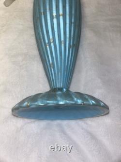 LG Vintage Blue 19 1/2 BARBINI Murano CAMER Glass Sticker Genie Bottle Decanter