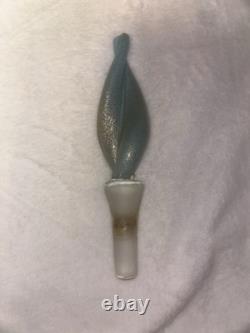 LG Vintage Blue 19 1/2 BARBINI Murano CAMER Glass Sticker Genie Bottle Decanter