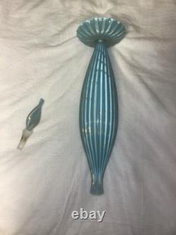 LG Vintage Blue 19 1/2 BARBINI Murano CAMER Glass Sticker Genie Bottle Decanter