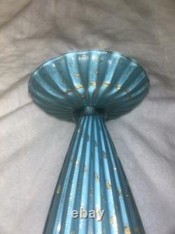 LG Vintage Blue 19 1/2 BARBINI Murano CAMER Glass Sticker Genie Bottle Decanter