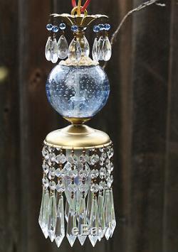 Lamp Murano Controlled bubble Vintage chandelier Sky Blue Glass Brass crystal