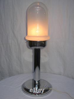 Lampe Design Années 60/70 Métal Chromé Et Verre Murano/vintage Glass Lamp/n°b42