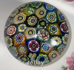 Large 3.5 Vintage Murano Glass Paperweight Millefiori Design