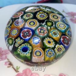 Large 3.5 Vintage Murano Glass Paperweight Millefiori Design