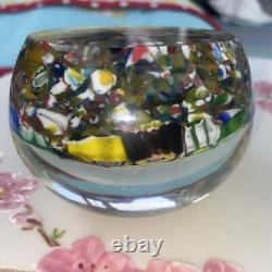 Large 3.5 Vintage Murano Glass Paperweight Millefiori Design