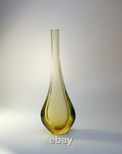 Large Flavio Poli 70s Vintage Murano/Venetian Sommerso Art Glass Vase MidCentury