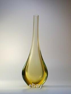 Large Flavio Poli 70s Vintage Murano/Venetian Sommerso Art Glass Vase MidCentury