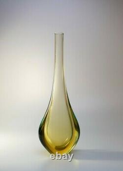 Large Flavio Poli 70s Vintage Murano/Venetian Sommerso Art Glass Vase MidCentury