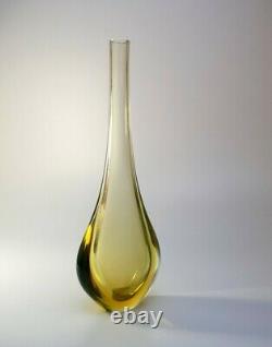 Large Flavio Poli 70s Vintage Murano/Venetian Sommerso Art Glass Vase MidCentury