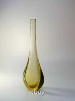 Large Flavio Poli 70s Vintage Murano/Venetian Sommerso Art Glass Vase MidCentury