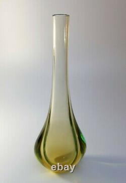 Large Flavio Poli 70s Vintage Murano/Venetian Sommerso Art Glass Vase MidCentury