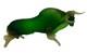 Large MCM Vintage Murano Glass Style Green Glass BULL Figurine