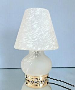 Large MURANO mushroom table lamp swirl glass lampada tavolo vintage 70s U