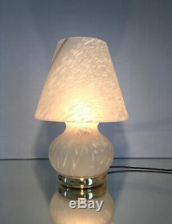 Large MURANO mushroom table lamp swirl glass lampada tavolo vintage 70s U