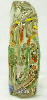 Large Signed Vintage Murano Glass Aquarium Sculpture 5-1/2 Tall 7 Wide