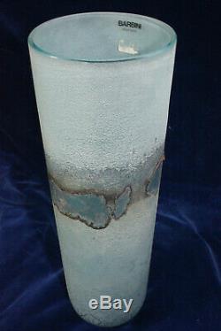 Large Vintage Alfredo Barbini Murano Scavo Art Glass Vase / Bowl Signed 1960