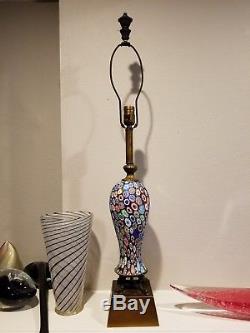 Large Vintage Fratelli Toso Millefiori Murano Glass Lamp