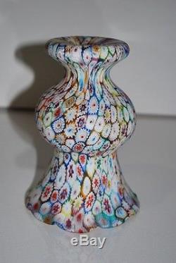Large Vintage Fratelli Toso Millefiori Murano Glass Vase