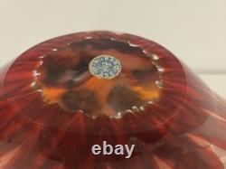 Large Vintage Murano Art Glass Bowl Mid Century By Fratelli Toso With Label