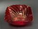 Large Vintage Murano Art Glass Ruby Red Gold Aventurine Bullicante Bubble Bowl