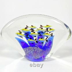 Large Vintage Murano Art Glass Tropical Fish Reef Aquarium Sculpture Multicolor