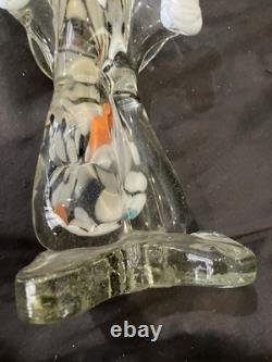 Large Vintage Murano Glass Clown Figurine 12 White Hair Psychedelic Lips hat