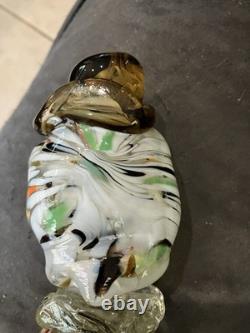 Large Vintage Murano Glass Clown Figurine 12 White Hair Psychedelic Lips hat