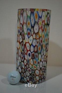Large Vintage Murano Glass Millefiori Vase By Fratelli Toso
