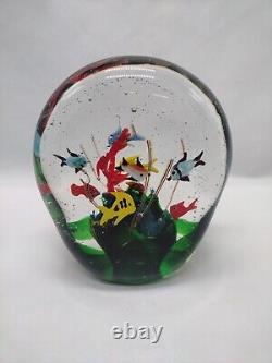 Large Vintage Murano  Glass Tropical Fish Aquarium Heavy Paperweight 7lb 6oz