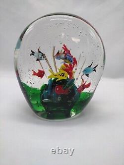 Large Vintage Murano  Glass Tropical Fish Aquarium Heavy Paperweight 7lb 6oz