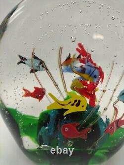 Large Vintage Murano  Glass Tropical Fish Aquarium Heavy Paperweight 7lb 6oz